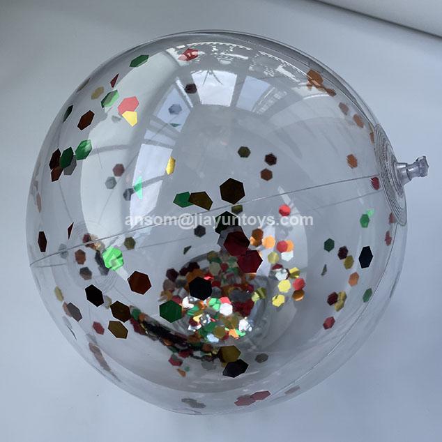 glitter confetti <a href=https://www.jiayuntoys.com/inflatable-Beach-Ball-China-factory.html target='_blank'>beach ball</a> China manufacturer