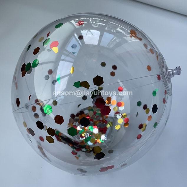glitter confetti beach ball China manufacturer