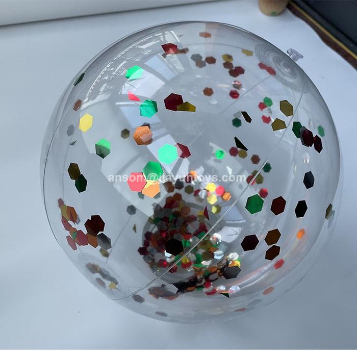 glitter confetti beach ball China manufacturer