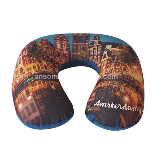 inflatable neck pillow with cover offset printing